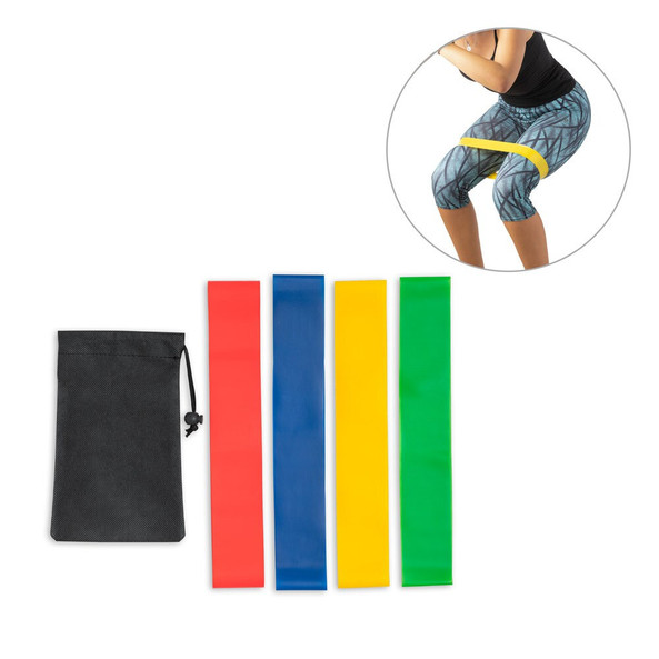 hi!dea 99970 - Set of elasticated resistance bands with non-woven pouch