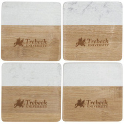 PCNA 1401-20 - Marble and Bamboo Coaster Set