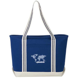 PCNA 7900-32 - Atlantic Stripe 20oz Cotton Zippered Tote