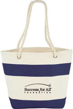 Capri Stripes 12oz Algodón Lienzo Shopper Tote - PCNA 7900-40