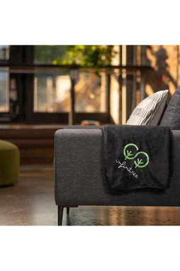 100% Recycled PET Fleece Blanket with RPET Pouch - PCNA 1081-57