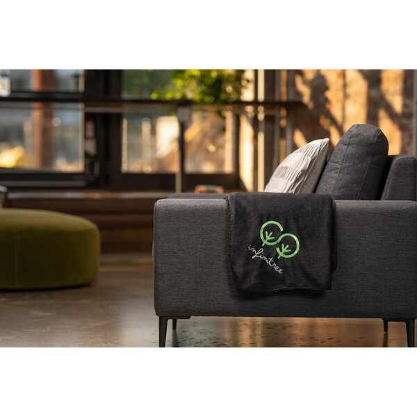 100% Recycled PET Fleece Blanket with RPET Pouch - PCNA 1081-57