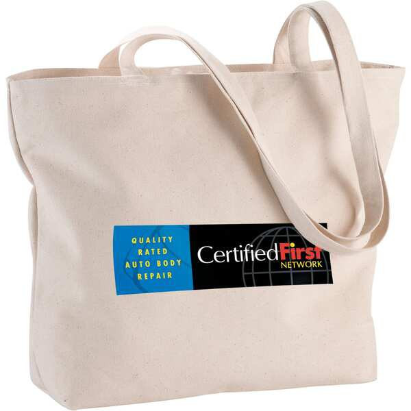 Zippered 12oz Cotton Canvas Shopper Tote - PCNA 7900-46