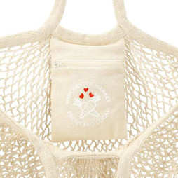 PCNA 7900-96 - Riviera Cotton Mesh Market Bag w/Zippered Pouch