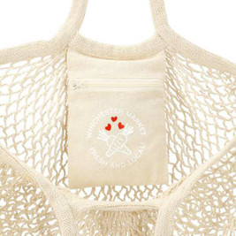 PCNA 7900-96 - Riviera Cotton Mesh Market Bag w/Zippered Pouch
