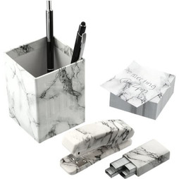 PCNA 3002-39 - 4 Piece Faux Marble Desktop Set