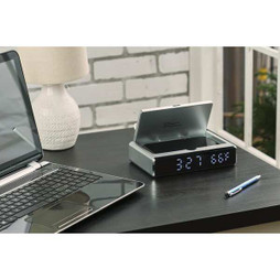 PCNA 7143-18 - UV Sanitizer Desk Clock with Wireless Charging