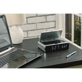 PCNA 7143-18 - UV Sanitizer Desk Clock with Wireless Charging