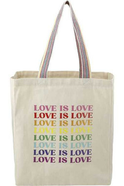 Bolsa de la compra de algodón reciclado Rainbow de 6 onzas - PCNA 7901-03