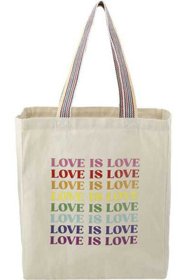 Rainbow Recycled 6oz Cotton Grocery Tote - PCNA 7901-03