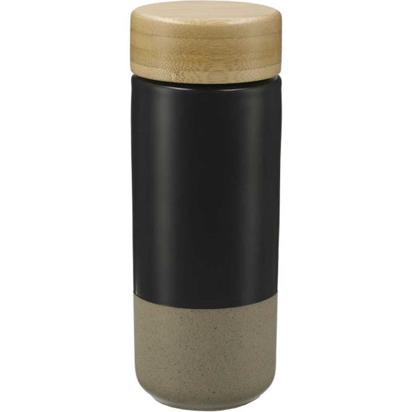 PCNA 1628-91 - Vaso de cerámica Arlo con tapa de bambú 11oz