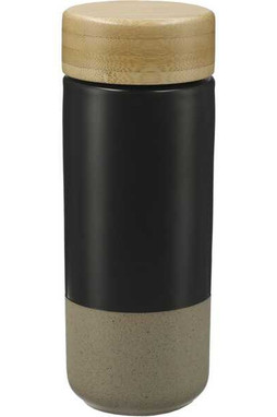 Vaso de cerámica Arlo con tapa de bambú 11oz - PCNA 1628-91