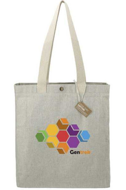 Repose 10oz Recycled Cotton Box Tote w/Snap - PCNA 7901-02
