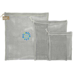 PCNA 7901-19 - Recycled Cotton Mesh Cinch Pouch Set