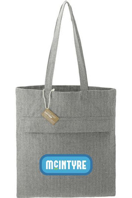 Recycled Cotton Herringbone Tote w/Zip Pocket - PCNA 7901-10