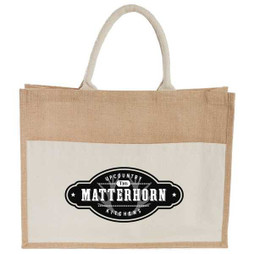 PCNA 7900-88 - Jute Shopper Tote with Recycled Cotton Pocket