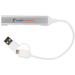 PCNA 7143-76 - Hub USB-A y C de 4 puertos de aluminio reciclado
