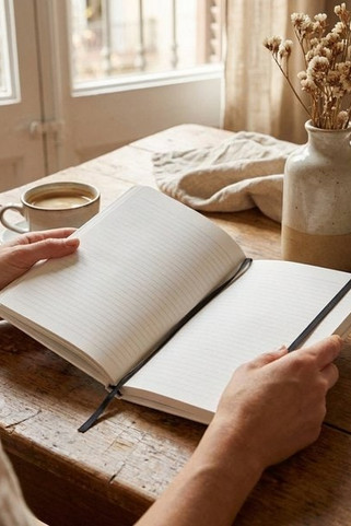 Holm A5 stone paper hard cover notebook with lined pages - EgotierPro 107366