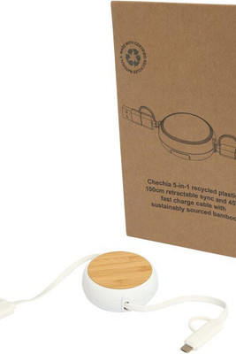 Chechia 5-i-1 genbrugsplast 100 cm udtrækkeligt datasynkroniseringskabel og 45 W hurtigopladningskabel - EgotierPro 124419