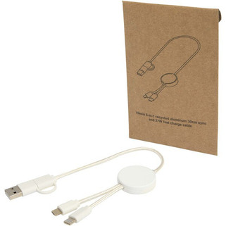 Citala 5-in-1 recycled plastic 30 cm data sync and 27W fast charge cable - EgotierPro 124427