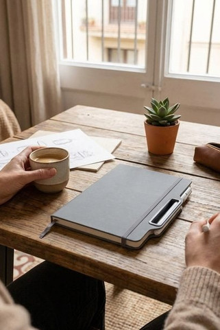 Nexus A5 hard cover notebook with pen and pencil combo (black ink) - EgotierPro 107969