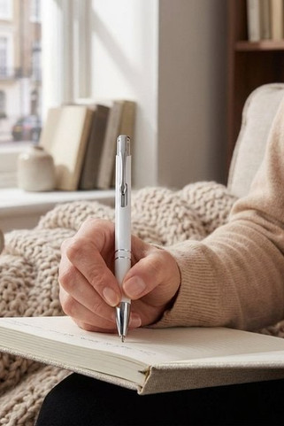 Moneta recycled aluminium ballpoint pen (blue ink) - EgotierPro 107984