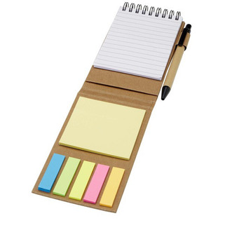 Flipper sticky notepad with ballpoint pen (black ink) - EgotierPro 107988
