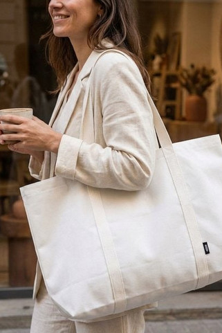 Jumbo Extra große Tragetasche aus recyceltem GRS Non Woven 65 L - EgotierPro 130083