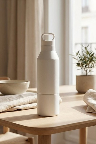 Odessy 600 ml RCS certified recycled stainless steel insulated bottle with 300 ml cup - EgotierPro 100840