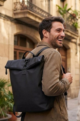 Turner 15.6" GRS recycled roll-top laptop backpack 12L - EgotierPro 120750