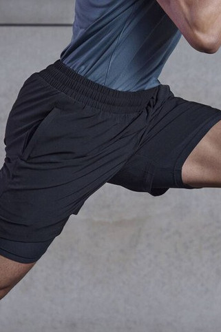 TOMBO TL615 - MENS DOUBLE LAYER SPORT SHORTS