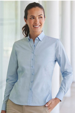 Henbury HY583 - DAMELANGERMET COTTON FEEL COOLPLUS® SKJORTE