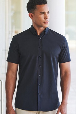 HENBURY HY588 - MENS SHORT SLEEVED COTTON FEEL COOLPLUS® SHIRT