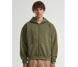 BUILD YOUR BRAND BY295 - STONEWASH HEAVY ZIP HOODIE