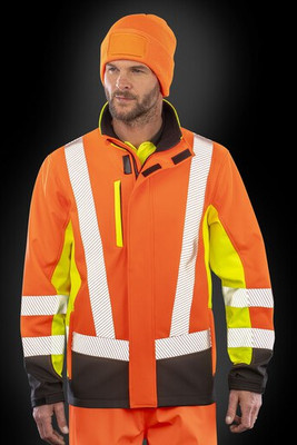 RESULT RS506X - RECYCLED 3-LAYER PRINTABLE 
3-TONE SAFETY SOFTSHELL