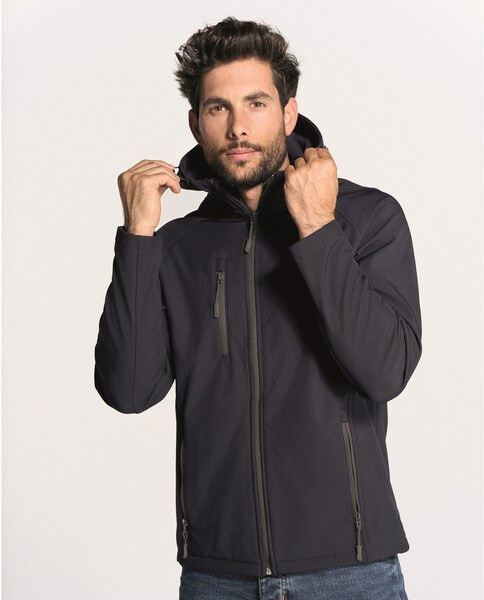 JHK JK341 - FULL ZIP SOFTSHELL JACKET HOODED