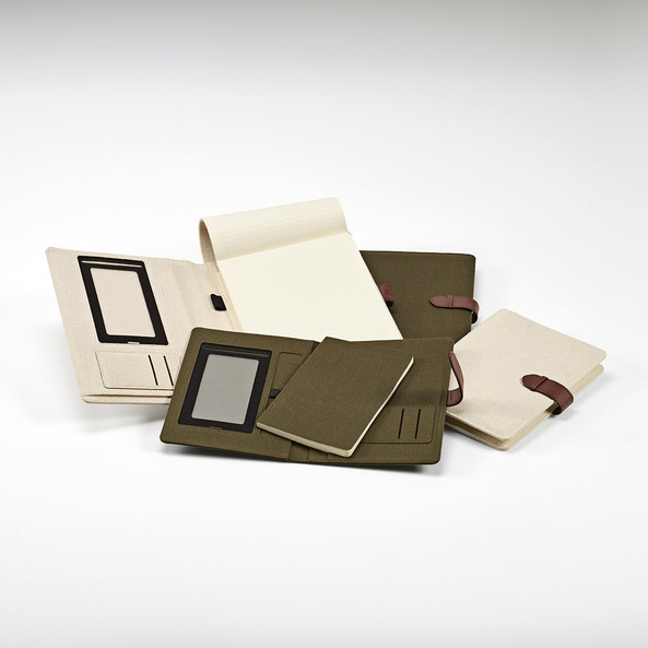 Aodaci AFD003 - Eliot A4 Folder rCotton. 64 FSC sheet notepad and rPU closure
