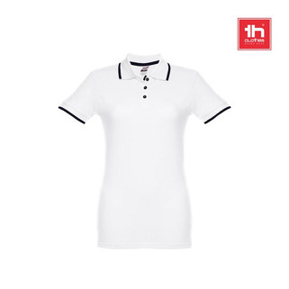 Womens Polo Shirt with contrast colour trim and buttons - Egotier 30138