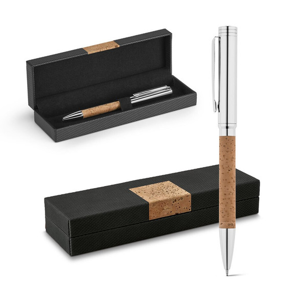 hi!dea 81401 - Ball pen in cork and metal with twist mechanism