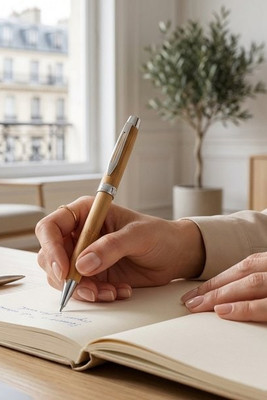 Bamboo ball pen with twist mechanism - Egotier 91820