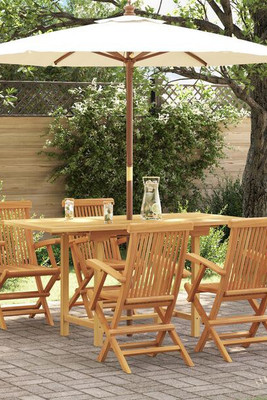 vidaXL 3157138 - 5 Piece Garden Dining Set Solid Wood Teak