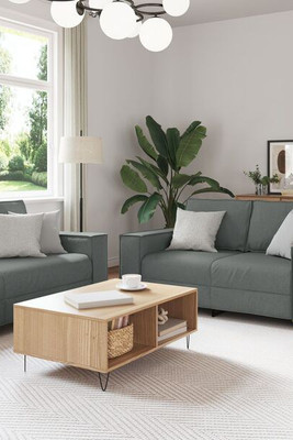 vidaXL 3324610 - 3 Piece Sofa Set with Cushions Dark Fabric
