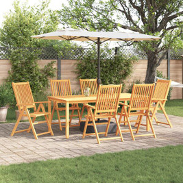 vidaXL 3375621 - 7 Piece Garden Dining Set Solid Acacia Wood Foldable