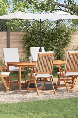 vidaXL 3375770 - Reclining Garden Chairs with Cushions 6 pcs Solid Teak Wood