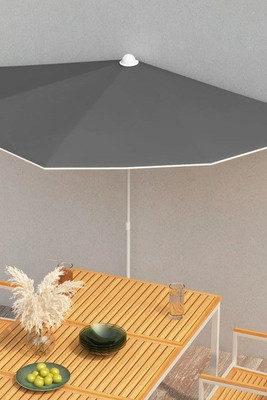 vidaXL 315561 - Garden Half Parasol with Pole 180x90 cm