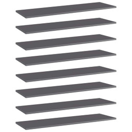 vidaXL 805409 - Bookshelf Boards 8 pcs High Gloss 100x30x1.5 cm Engineered Wood