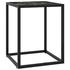 vidaXL 322910 - Table basse avec verre marbre noir 40x40x50 cm