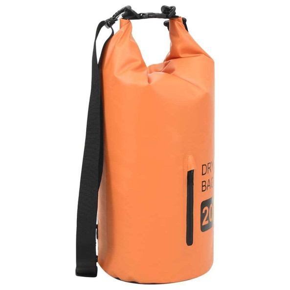vidaXL 92785 - Dry Bag with Zipper Orange 20 L PVC