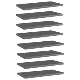 vidaXL 805153 - Bookshelf Boards 8 pcs High Gloss 40x20x1.5 cm Engineered Wood