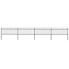 vidaXL 277605 - Garden Fence with Spear Top Steel 6.8x0.8 m